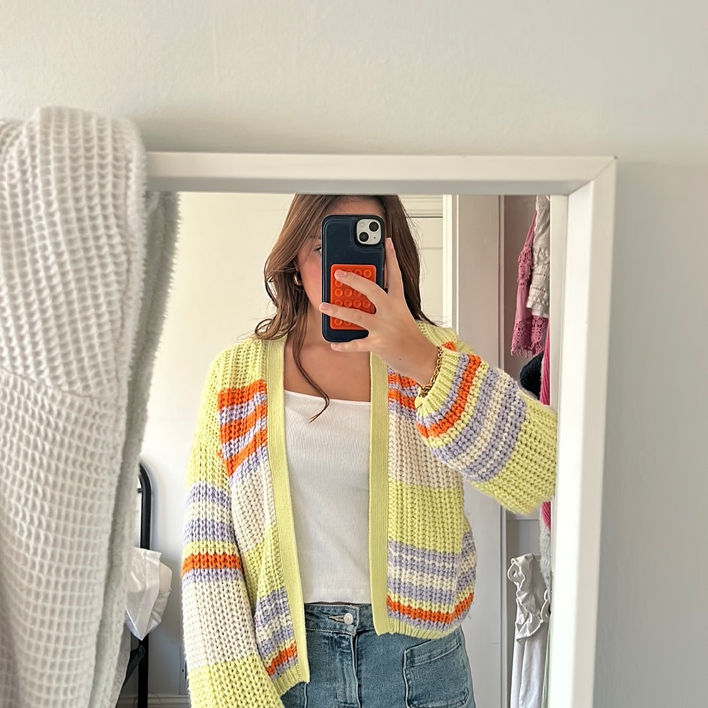 NEON KNIT SWEATER CARDIGAN- PRICE IS NEGOTIABLE!!